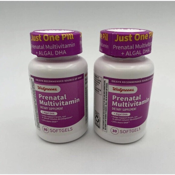 Walgreens Bags Lot Of 2 Walgreens Prenatal Multivitamin Algal Dha 3